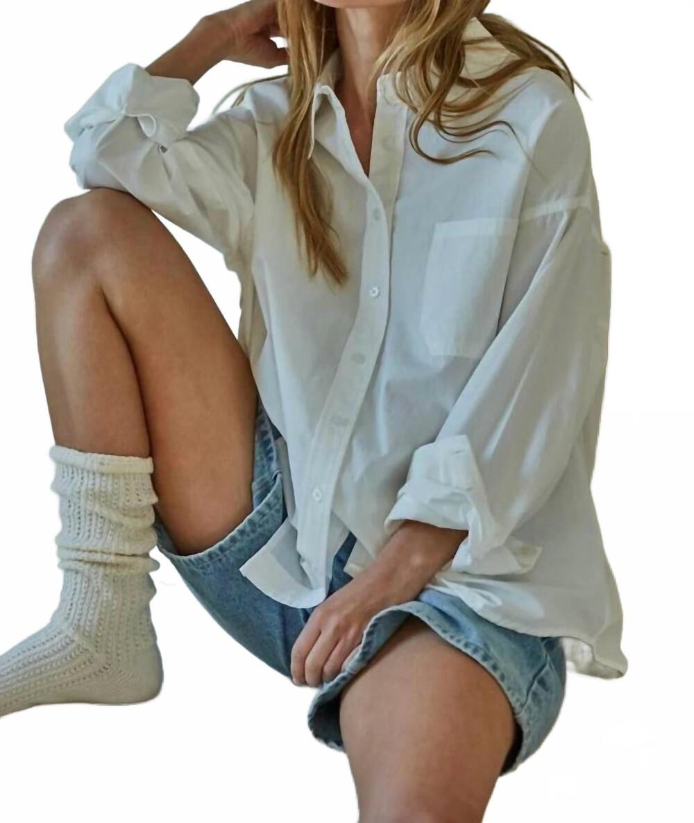 NEW BY TOGETHER staple button down shirt in white